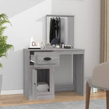 Dressing Table with Mirror Grey Sonona 90x50x132.5 cm Engineered Wood 816766