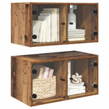 Wall Cabinets 2 pcs Old Wood 68 x 37 x 35 cm Engineered Wood 882914