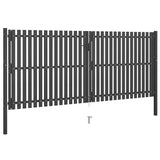 Garden Fence Gate Steel 400x150 cm Anthracite 146336