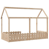 Kids' House Bed Frame without Mattress 90x200 cm Solid Wood Pine 850686