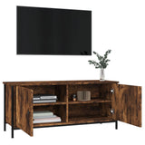 TV Cabinet with Doors Smoked Oak 102x35x45 cm Engineered Wood 826292