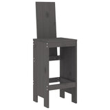 5 Piece Garden Bar Set Grey Solid Wood Pine 3157771