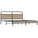 Metal Bed Frame without Mattress Smoked Oak 200x200 cm 3318672