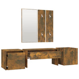 Hallway Furniture Set Smoked Oak Engineered Wood 3120200