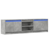 TV Cabinet with LED Concrete Grey 180x34x50 cm Engineered Wood 3307915