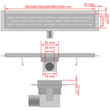 Linear Shower Drain Bubble 1030x140 mm Stainless Steel 142194