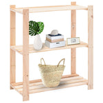 3-Tier Storage Racks 2 pcs 80x38x90 cm Solid Pinewood 150 kg 3051117