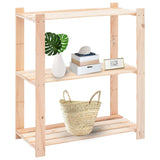 3-Tier Storage Racks 2 pcs 80x38x90 cm Solid Pinewood 150 kg 3051117