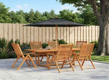Outdoor Dining Set with Parasol 8 pcs Anthracite and Natural 3438551