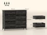 Chest of Ten Fabric Drawers - Black T3398P377782