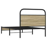 Bed Frame without Mattress 107x203 cm Sonoma Oak Engineered Wood 4100406