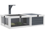 Tortoise Table with Wooden Lamp Holder, Wooden Tortoise House w/ Openable Lids, Pull-Out Trays T3398P552591