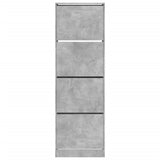 Shoe Cabinet with 4 Flip-Drawers Concrete Grey 60x34x187.5 cm 3214374