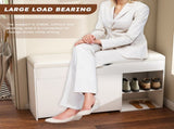 Entryway Bench with Storage,Adjustable 3-Tier Flip-Up Drawers & Hidden Cabinet,Space-Saving W1196P519994