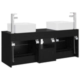 Bathroom Cabinet Set 3 pcs Black Oak 49.5 x 41 x 63 cm 3405820