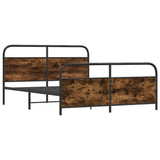 Metal Bed Frame without Mattress Smoked Oak 200x200 cm 3318642