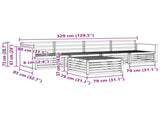Outdoor Sofa Set 5 pcs Natural Solid Acacia Wood 3382992