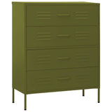 Chest of Drawers Olive Green 80x35x101.5 cm Steel 336198