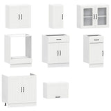 8 Piece Kitchen Cabinet Set Kalmar White Engineered Wood 3314831