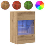 Wall Cabinets with LED Lights for TV 2 pcs Artisan Oak 40x30x60,5 cm 857681