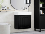 Bathroom Vanity Unit with Tap Black 45.5 x 25.5 x 84 cm 889492