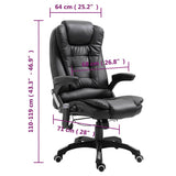 20235 Massage Office Chair Black Faux Leather