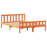 Bed Frame without Mattress Wax Brown 150x200 cm King Size Solid Wood Pine 3301591