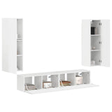 TV Cabinet Set 4 pcs High Gloss White Engineered Wood 3409037