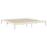 Bookcase Bed without Mattress White 180x200 cm Super King Solid Wood Pine 3324374