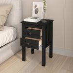 Bedside Cabinets 2 pcs Black 40x35x61.5 cm Solid Wood Pine 813698