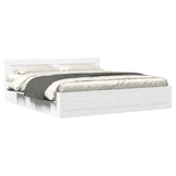 Bed Frame with Headboard without Mattress White 180x200 cm Super King 3295541