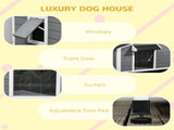 Wooden Dog Kennel for Outside, for Medium Dogs, 65H x 97L x 72Wcm, Grey T3398P349624