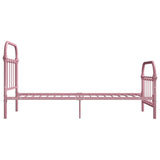 284511 Bed Frame without Mattress Pink Metal 100x200 cm