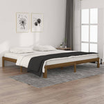 Bed Frame without Mattress Honey Brown Solid Wood Pine 200x200cm 810388