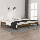 Bed Frame without Mattress Honey Brown Solid Wood Pine 200x200cm 810388