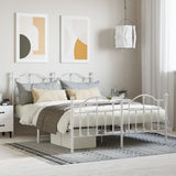 Metal Bed Frame without Mattress with Footboard White 140x200cm 353507