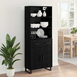 Highboard 2 pcs Black Oak 69.5 x 34 x 180 cm Engineered Wood 3416084