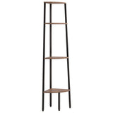 4-Tier Corner Shelf Dark Brown and Black 45.5x31.5x150 cm 336392