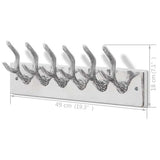 Wardrobe Coat Hooks 2 pcs Silver Aluminium 278752