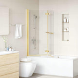 Shower Enclosure Transparent and Gold 120 x 140 cm 42018539