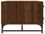 Coffee Table with Glass Doors Brown Oak 68.5x50x50 cm 836545