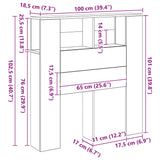 Headboard Cabinet Artisan Oak 100x18.5x102.5 cm Engineered Wood 856877