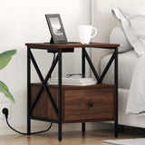 Bedside Cabinet Brown Oak 41.5 x 40.5 x 55 cm Engineered Wood 859558