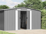Garden Shed Metal Grey Galvanized Steel 257x489x181 cm 143349