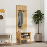 Hallway Cabinet with Shelf FLORO Wax Brown 50 x 40 x 158 cm 42011245