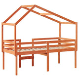 High Sleeper Bed without Mattress Wax Brown 75x190 cm Small Single Solid Wood Pine 3282063