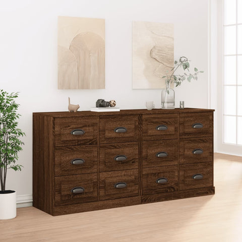 Sideboards 2 pcs Brown Oak Engineered Wood 3185286