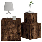 ZNTS Side Tables 3 pcs Smoked Oak Engineered Wood 815987