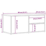 TV Cabinet Old Wood 80x34x35.5 cm Engineered Wood 856010