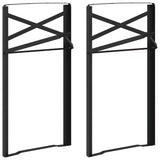 Beer Table Leg 2 pcs Black 39 x 3 x 75 cm Powder-Coated Steel 42001776